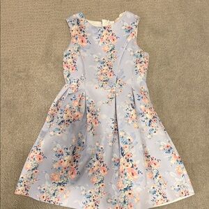 Floral Kids Dress in Blue and Pink